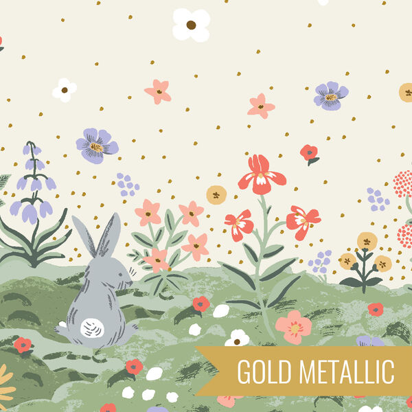 Spring Meadow Single Border in Cream Metallic
