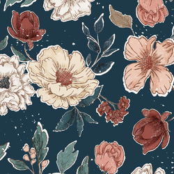 Blooming Vintage in Navy