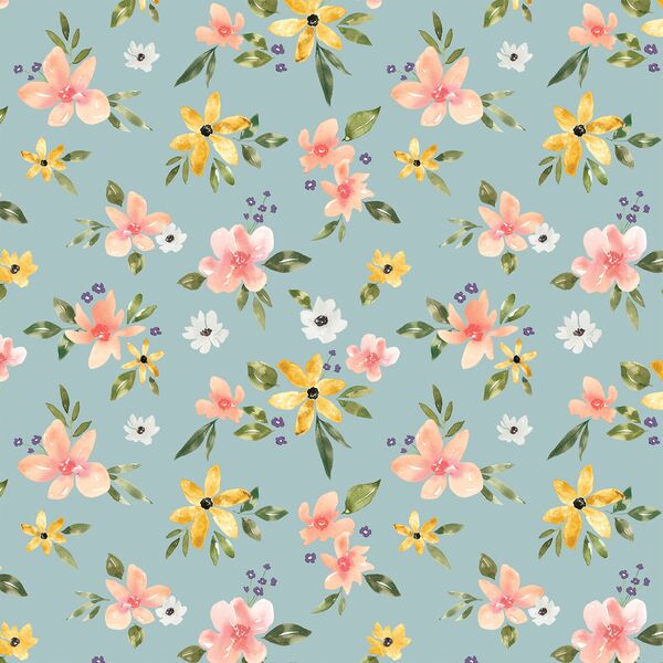 Garden Floral in Light Blue