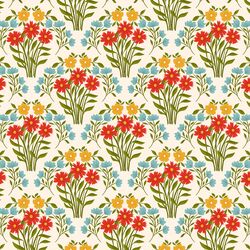 Floral Rhythms in Cream