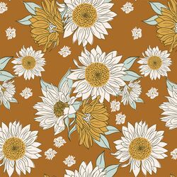 Boho Sunflowers in Caramel Brown