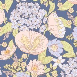 Large June Florals in Azurite