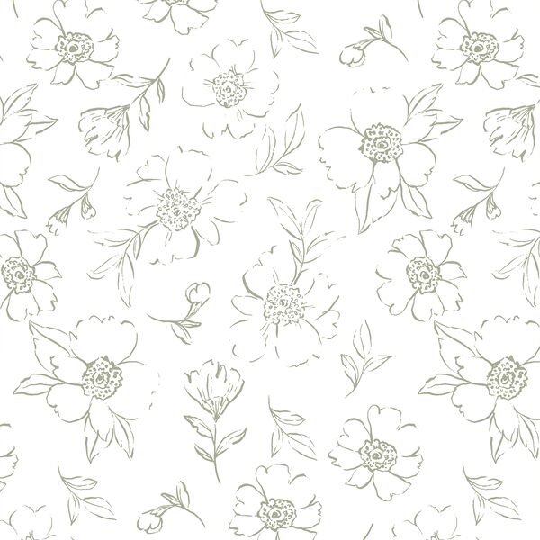 Sweet Peonies Sketch in Wild Sage
