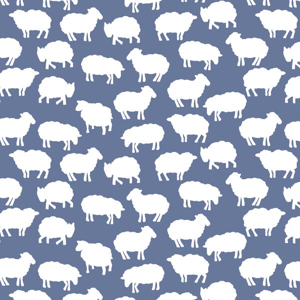Sheep Silhouette in Azurite