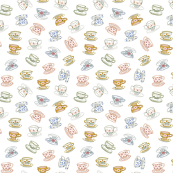 Tiny Tossed Tea Cups in White