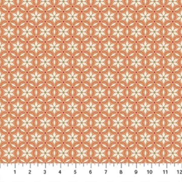 Floral Grid in Peach