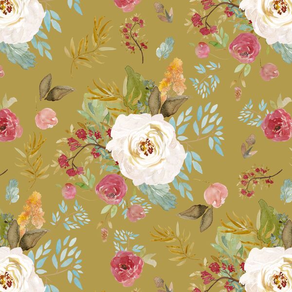 Rustic Blooms in Gold