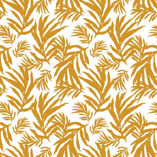Large Palm Fronds in Golden Sun on White