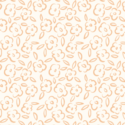 Painted Bloom in Soft Coral on Ivory