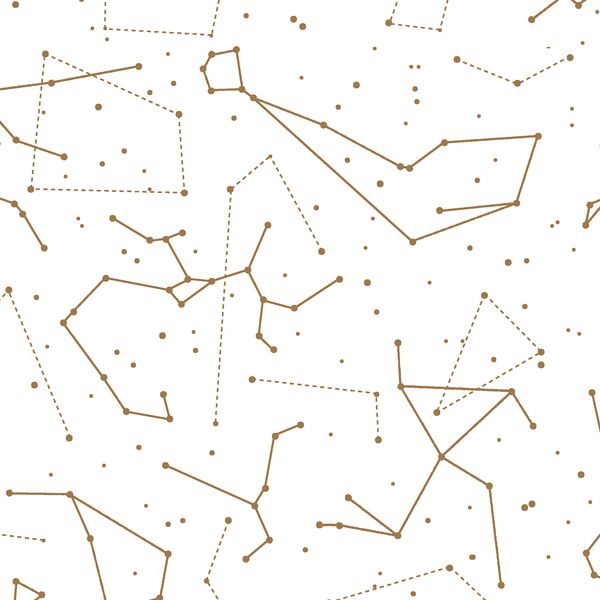 Star Charts in Ochre on White