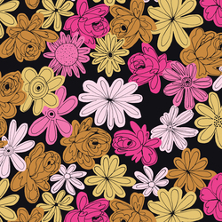 Floral Explosion in Black