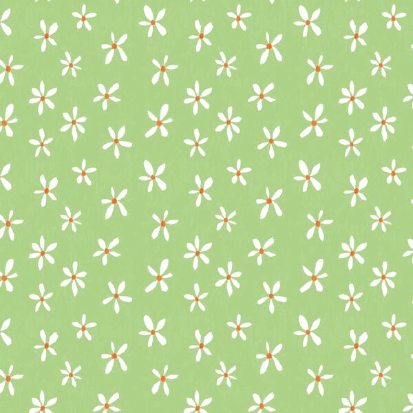 Painterly Daisies in Green