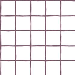 Windowpane in Mulberry on White