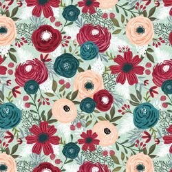 Dashing Floral in Icy Mint