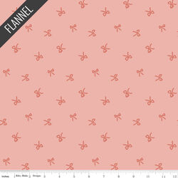 Sweet Cotton Tales Bows Flannel in Pink