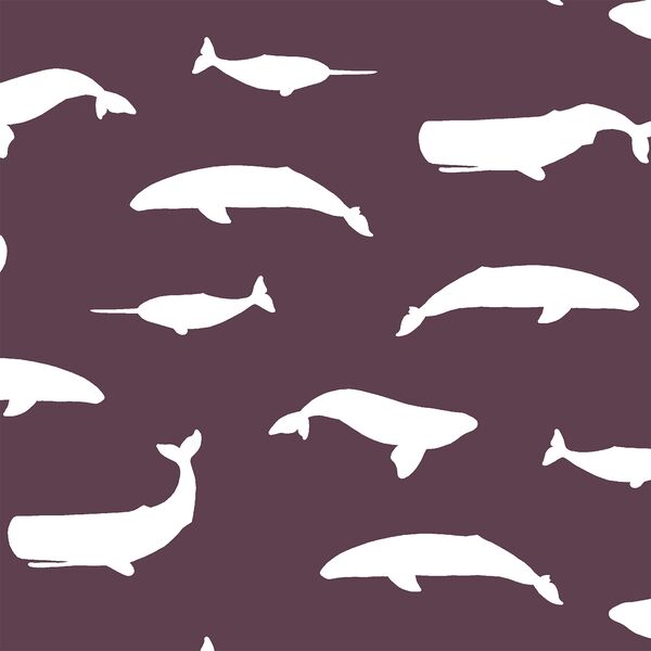 Whale Silhouette in Raisin