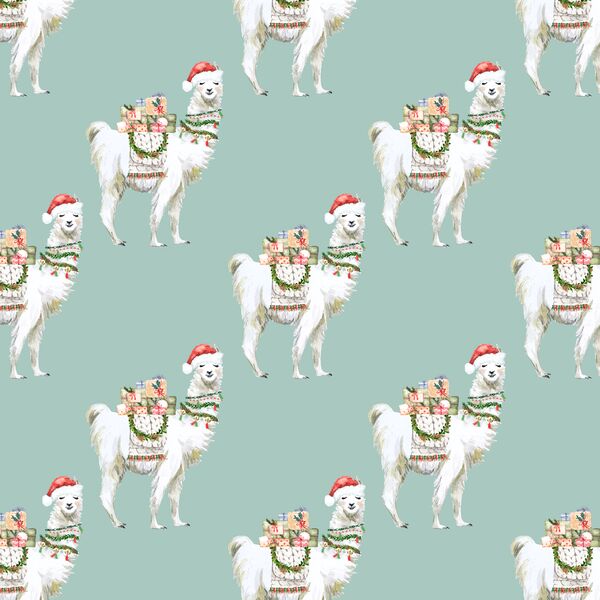 Little Festive Llama in Winter Green
