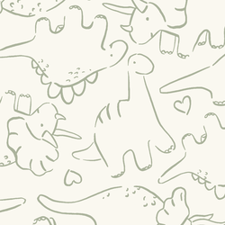 Large Jurassic Friends in Swamp Green on Bone