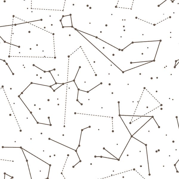 Star Charts in Timber on White
