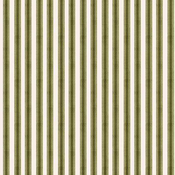 Winter Stripe in Olive on Alabaster