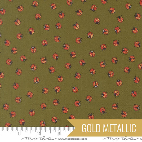 Little Ladybugs in Grass Metallic