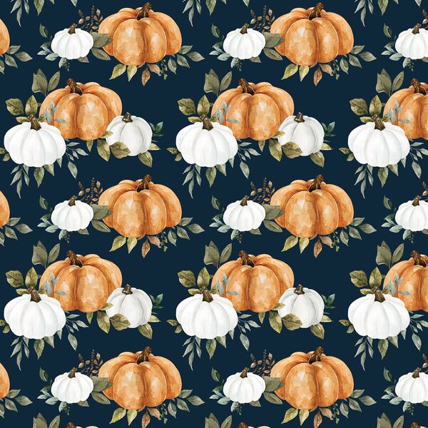 Pumpkin Fields in Navy Blue