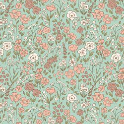 Blooming Wildflowers in Aqua Sky