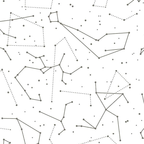 Star Charts in Greige on White