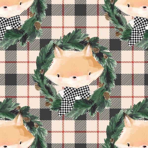 Fox on Tartan Plaid in Home