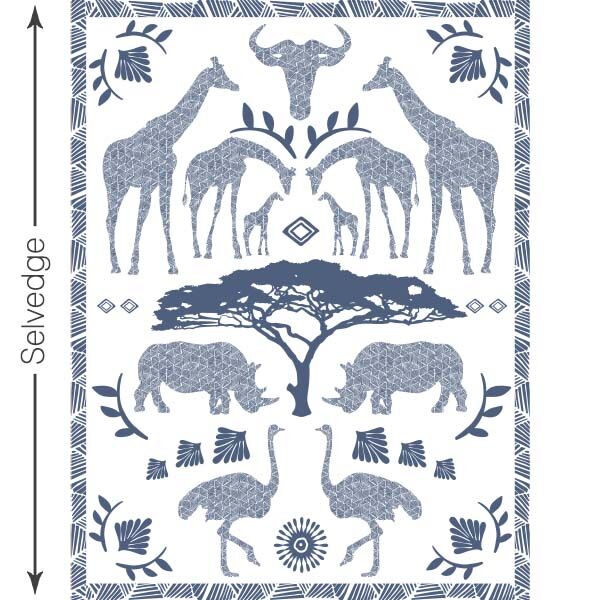 Zambezi Quilt Panel in Midnight