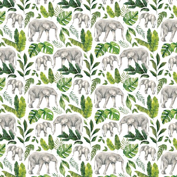 Little Jungle Elephant in White