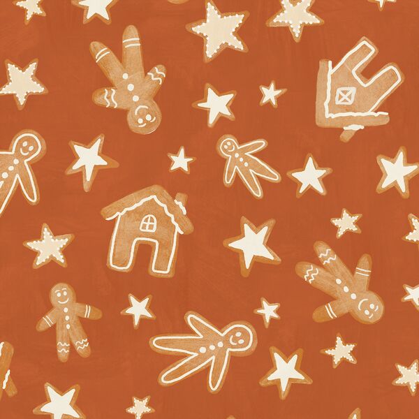 Gingerbread Christmas Cookies in Brushed Rust Red
