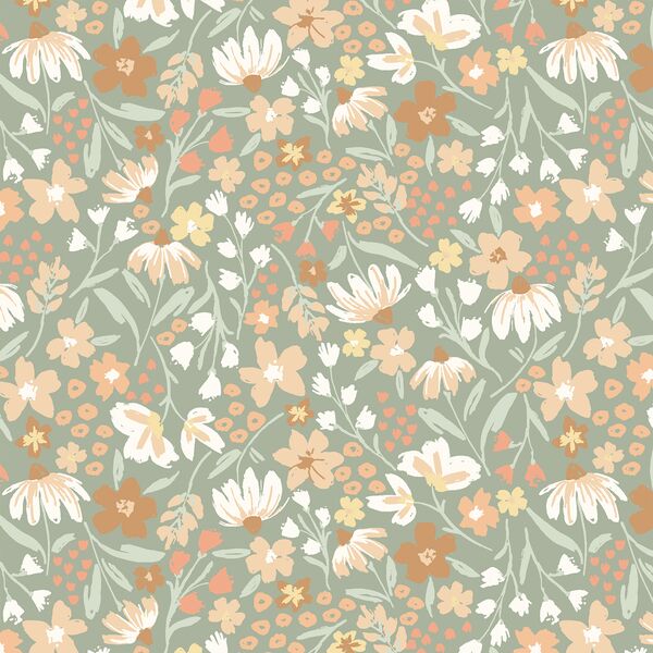 Blooms in Thyme Green