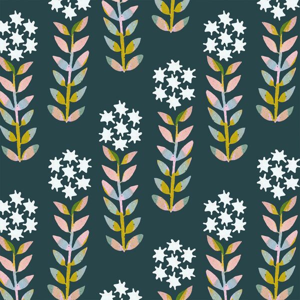 Dandelions in Midnight Teal