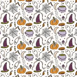 Cottagecore Damask in Halloween