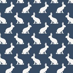 Rabbit Silhouette in Evening Blue