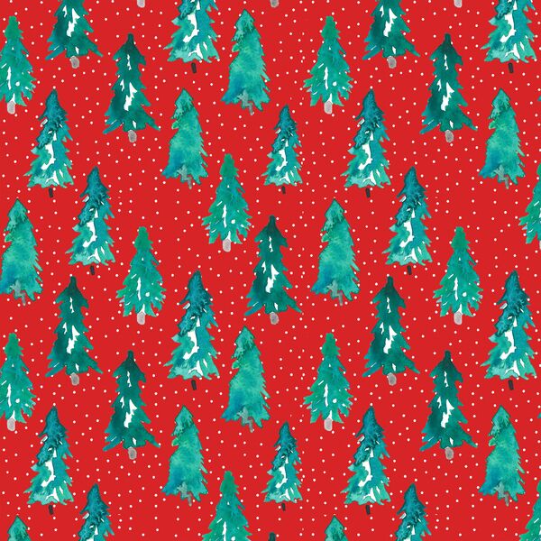 Snowy Pine in Holly Red
