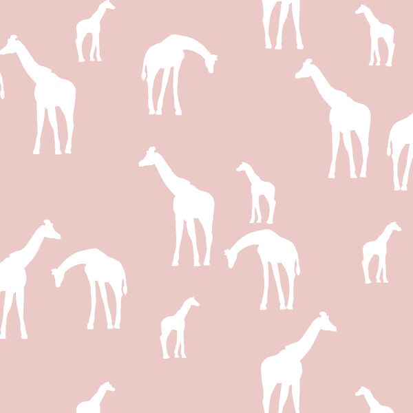 Giraffe Silhouette in Blush