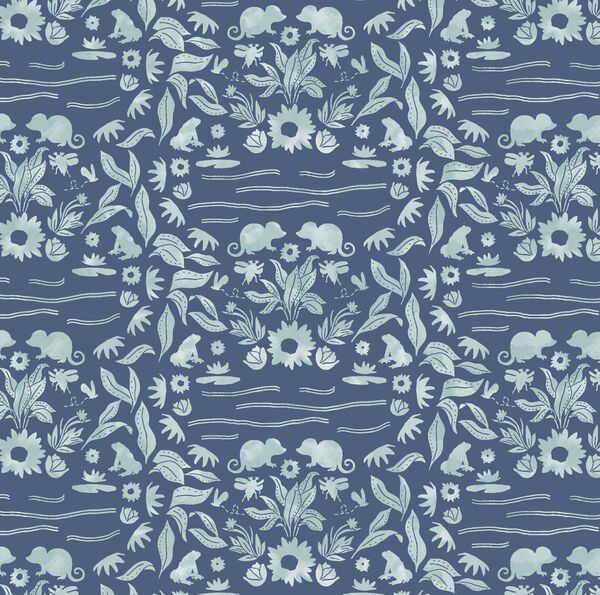 Moonlit Damask in Midnight
