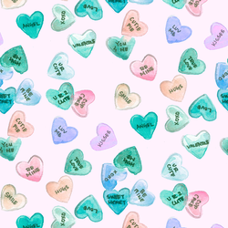 Large Conversation Hearts in Light Sugar Pink
