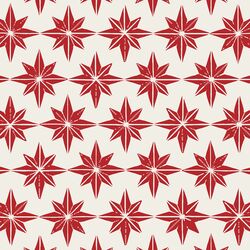 Large Stars in Christmas Red on Cream