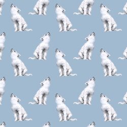 Little Arctic Wolf in Winter Blue