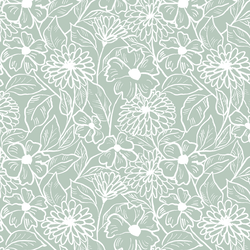 Garden Sketch in Moss Green