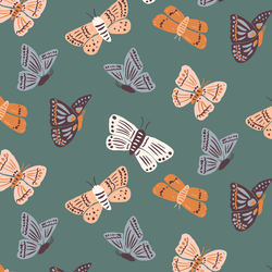 Large Fall Moths in Juniper Green