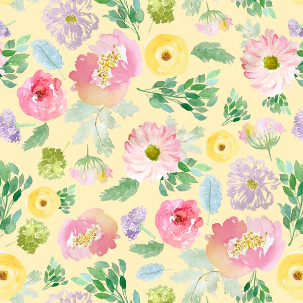 Spring Blooms in Buttercup