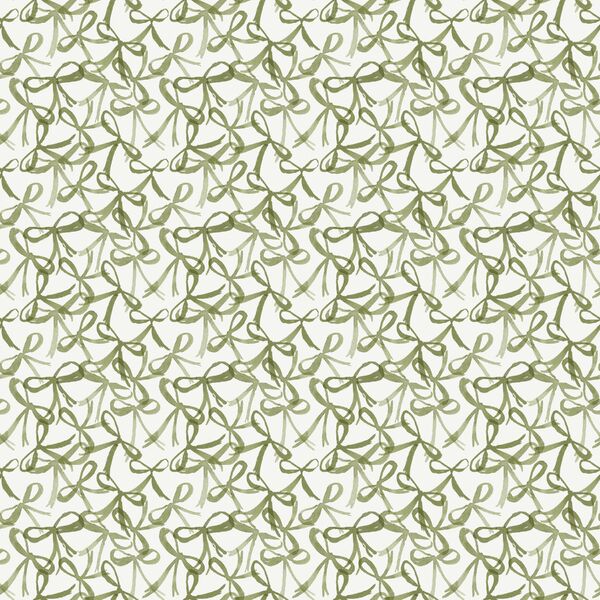 Little Ribbon Bows in Olive on Alpine