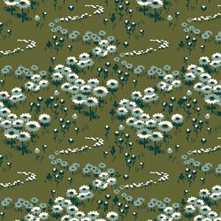 Flower Fields in Forest Green