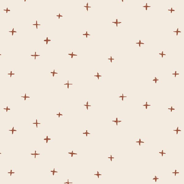 Swiss Crosses in Rust Red on Egret