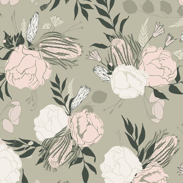 Emley Floral in Soft Lichen