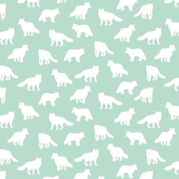 Little Fox Silhouette in Mint